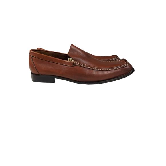 Kenneth Cole New York Men’s 10 Brown Leather Loafers Made in Italy Designer Lux main image 9